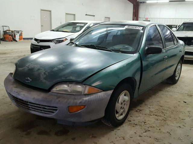 1G1JC5247X7261323 - 1999 CHEVROLET CAVALIER GREEN photo 2