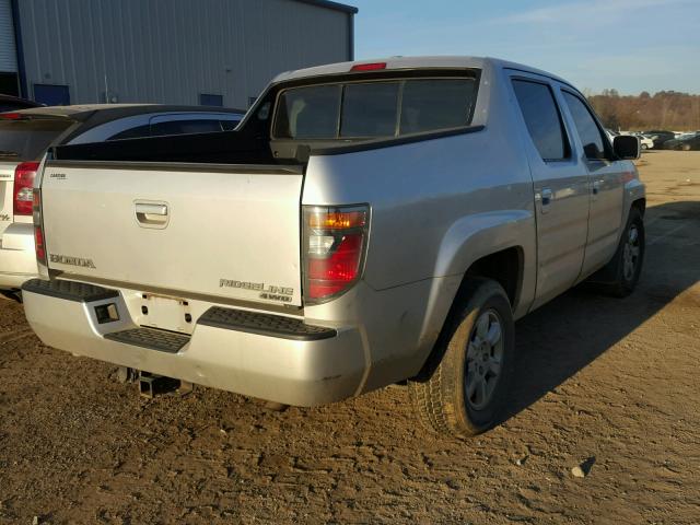 2HJYK16586H531923 - 2006 HONDA RIDGELINE SILVER photo 4