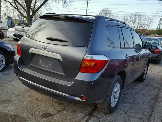 5TDZA3EHXAS006259 - 2010 TOYOTA HIGHLANDER CHARCOAL photo 4