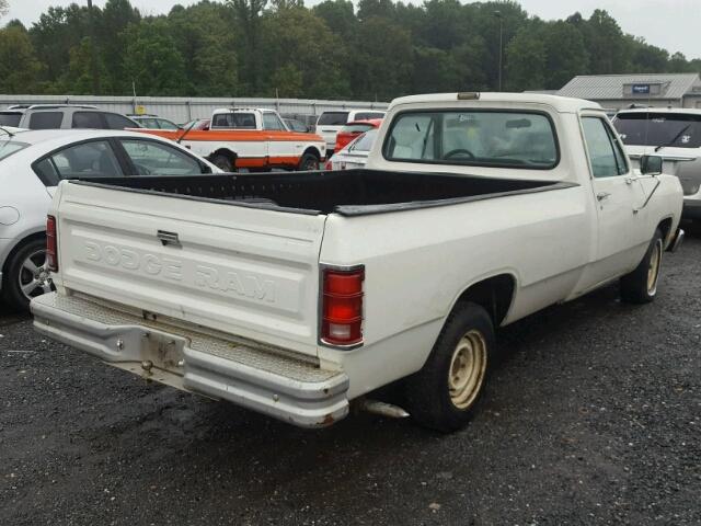 1B7FD14H8HS366454 - 1987 DODGE D-SERIES D WHITE photo 4