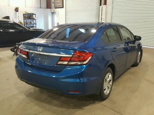 19XFB2F56EE074511 - 2014 HONDA CIVIC LX BLUE photo 4