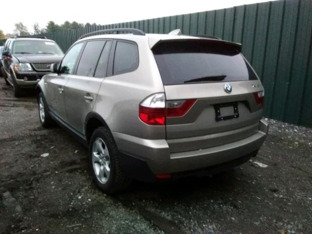 WBXPC93447WF09868 - 2007 BMW X3 3.0SI GOLD photo 3