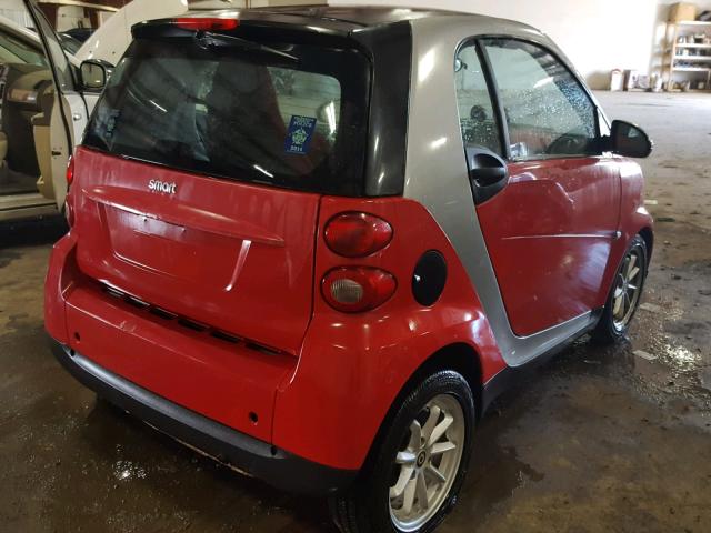 WMEEJ31X69K255187 - 2009 SMART FORTWO PUR RED photo 4