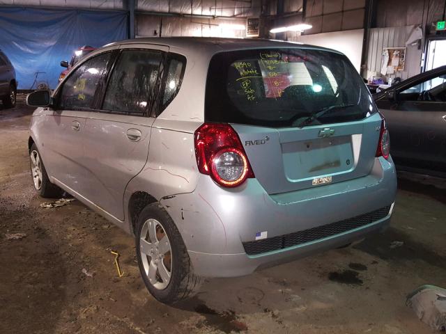 KL1TD66EX9B299741 - 2009 CHEVROLET AVEO LS SILVER photo 3