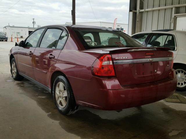 1G1ZT528X5F306702 - 2005 CHEVROLET MALIBU LS MAROON photo 3