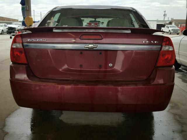 1G1ZT528X5F306702 - 2005 CHEVROLET MALIBU LS მუქწითელი ფოტო 9