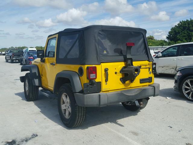 1J4FA24158L634091 - 2008 JEEP WRANGLER X YELLOW photo 3