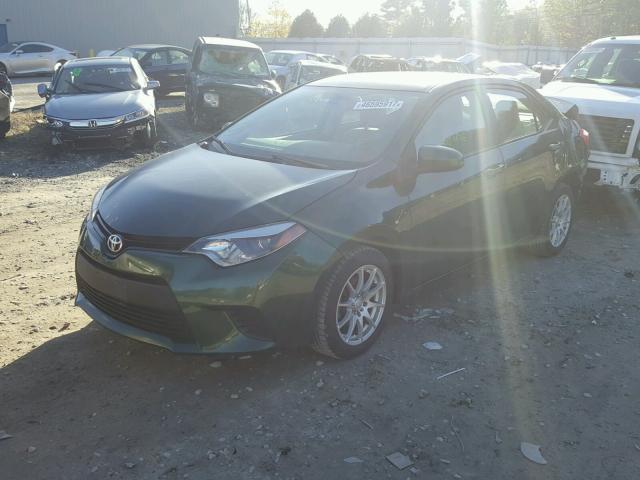 2T1BURHE8EC125956 - 2014 TOYOTA COROLLA L GREEN photo 2