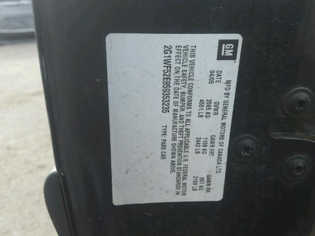 2G1WF52E859353235 - 2005 CHEVROLET IMPALA 黑色 照片 10