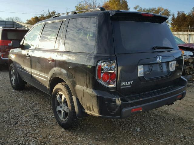 5FNYF18517B029882 - 2007 HONDA PILOT EXL BLACK photo 3