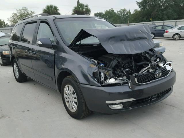 KNDMG4C71E6588959 - 2014 KIA SEDONA LX GRAY photo 1