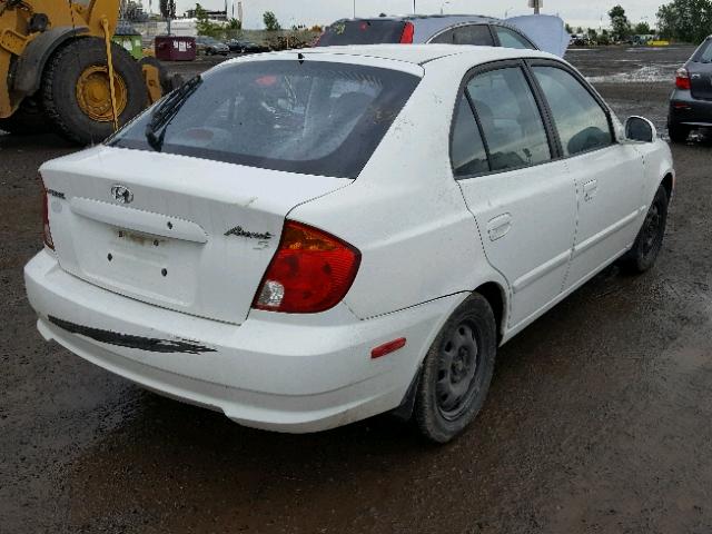 KMHCG55CX5U252777 - 2005 HYUNDAI ACCENT GT WHITE photo 4