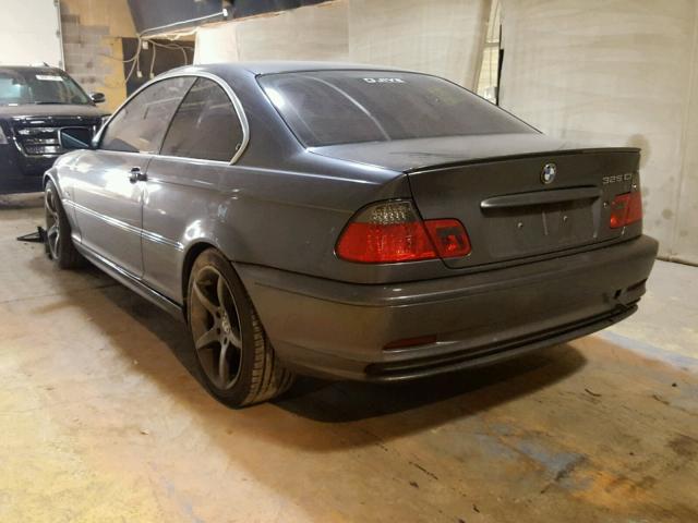 WBABN33462JW51900 - 2002 BMW 325 CI GRAY photo 3