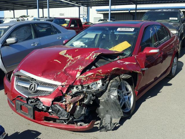 19UUA66278A039184 - 2008 ACURA TL BURGUNDY photo 2