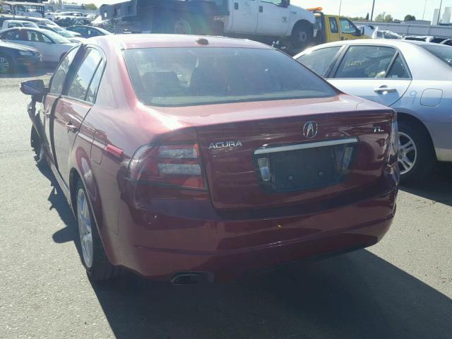 19UUA66278A039184 - 2008 ACURA TL BURGUNDY photo 3