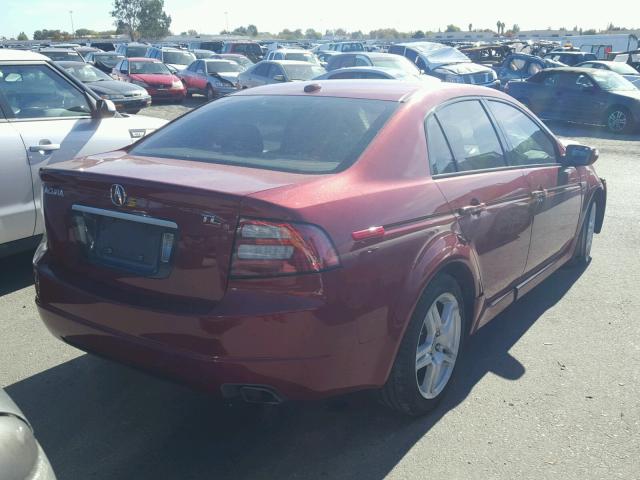 19UUA66278A039184 - 2008 ACURA TL BURGUNDY photo 4