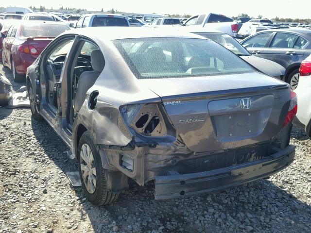 2HGFB2F53CH585645 - 2012 HONDA CIVIC LX CHARCOAL photo 3