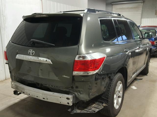 5TDBK3EH3CS102803 - 2012 TOYOTA HIGHLANDER GREEN photo 4