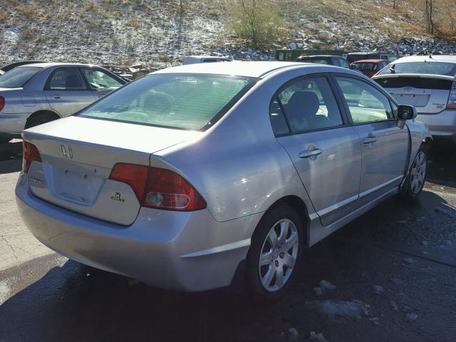 1HGFA165X7L077291 - 2007 HONDA CIVIC LX SILVER photo 4