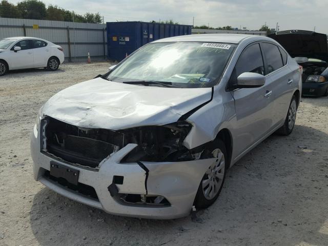 1N4AB7AP9DN901692 - 2013 NISSAN SENTRA S SILVER photo 2