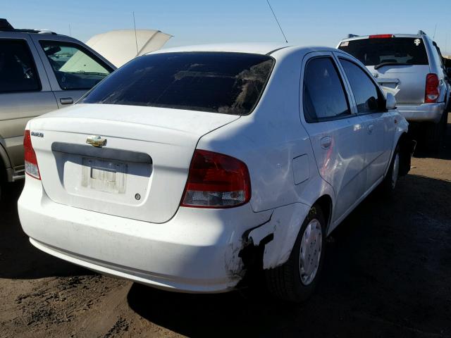 KL1TD52674B230281 - 2004 CHEVROLET AVEO WHITE photo 4