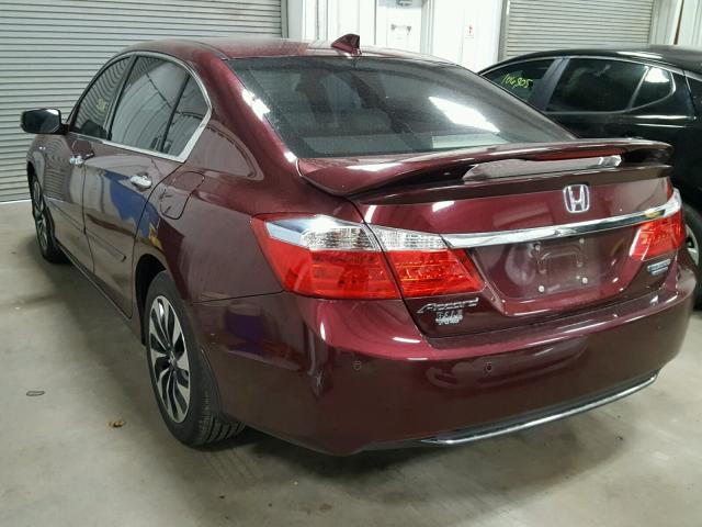 1HGCR6F72EA000501 - 2014 HONDA ACCORD HYB MAROON photo 3