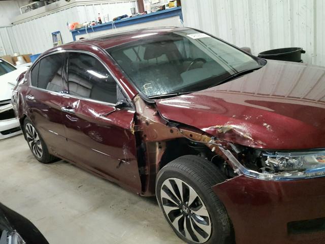 1HGCR6F72EA000501 - 2014 HONDA ACCORD HYB MAROON photo 9