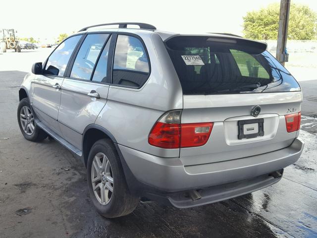 5UXFA13524LU35965 - 2004 BMW X5 3.0I SILVER photo 3