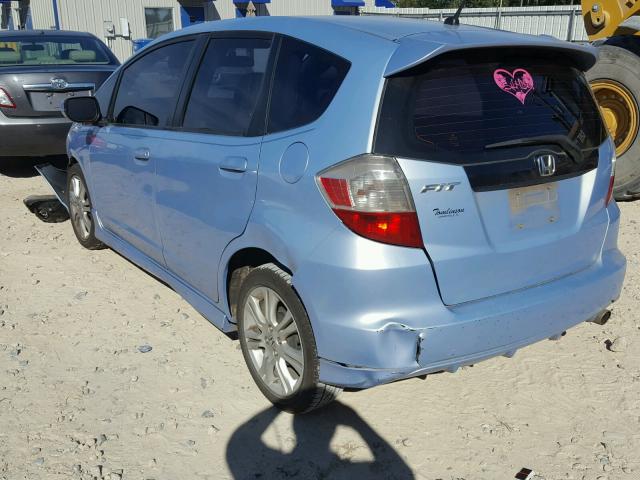 JHMGE88439C001286 - 2009 HONDA FIT SPORT BLUE photo 3