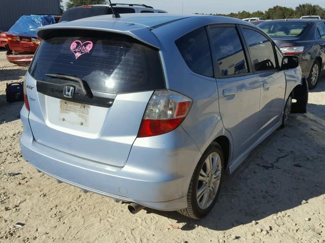 JHMGE88439C001286 - 2009 HONDA FIT SPORT BLUE photo 4