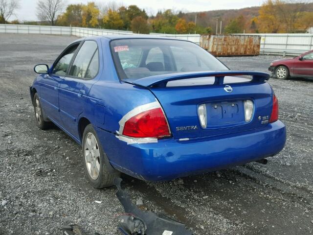 3N1CB51D86L517132 - 2006 NISSAN SENTRA 1.8 BLUE photo 3