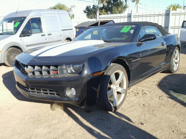 2G1FC3DD7B9213853 - 2011 CHEVROLET CAMARO LT BLACK photo 2