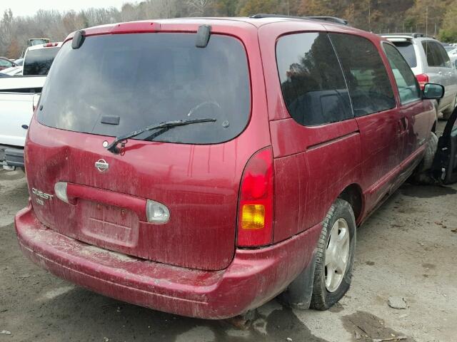 4N2XN11T3XD841275 - 1999 NISSAN QUEST SE RED photo 4