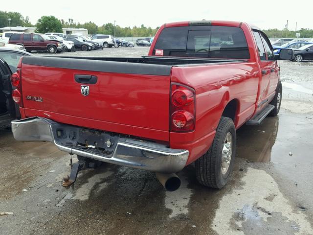 3D7KR28A57G826216 - 2007 DODGE RAM 2500 S RED photo 4