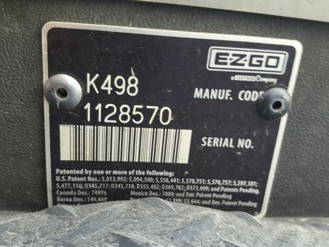 K4981128570 - 2007 EZGO GOLF CART SILVER photo 10