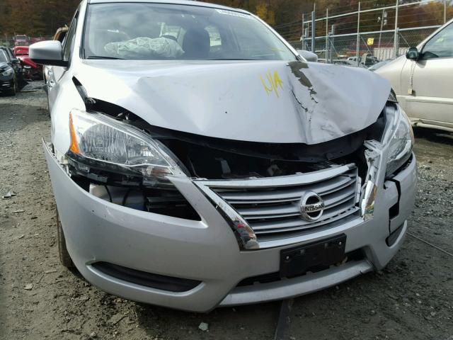 3N1AB7AP5FL655238 - 2015 NISSAN SENTRA S SILVER photo 9