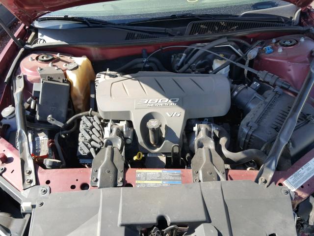 2G4WD532X51344693 - 2005 BUICK LACROSSE C BURGUNDY photo 7