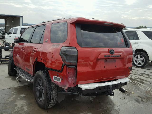 JTEZU5JR9H5149488 - 2017 TOYOTA 4RUNNER SR RED photo 3