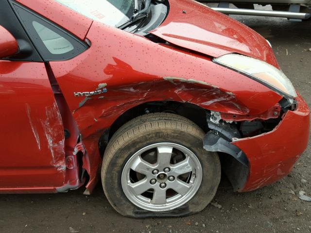 JTDKB20U067058045 - 2006 TOYOTA PRIUS RED photo 9