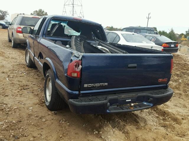 1GTCS19W628194929 - 2002 GMC SONOMA BLUE photo 3