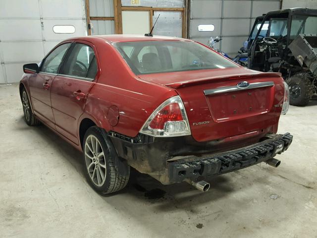 3FAHP08159R163144 - 2009 FORD FUSION SEL RED photo 3