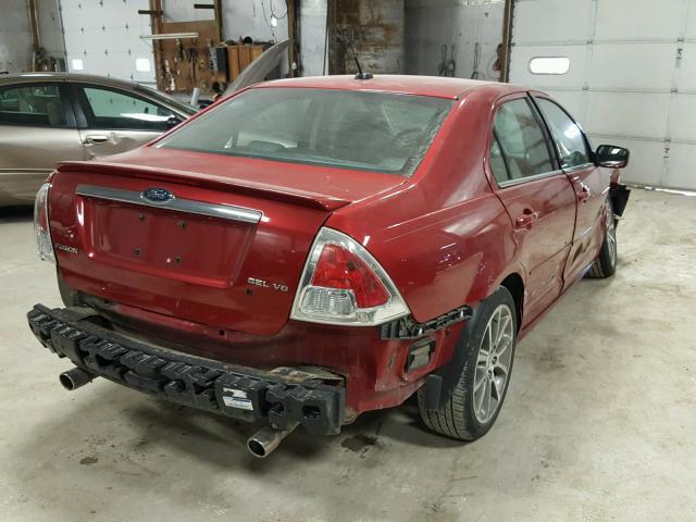 3FAHP08159R163144 - 2009 FORD FUSION SEL RED photo 4