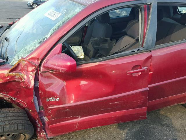 5Y2SL65876Z419193 - 2006 PONTIAC VIBE RED photo 10