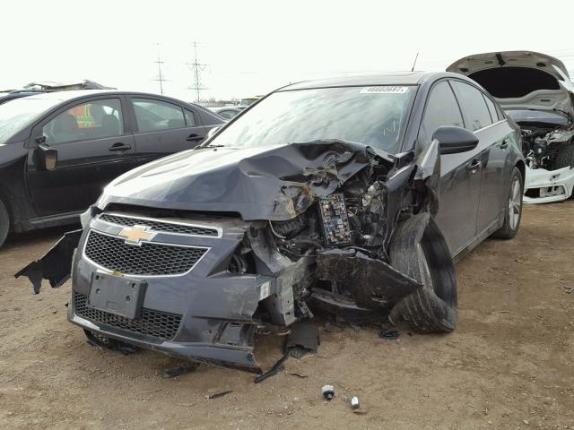 1G1PE5SB3D7321158 - 2013 CHEVROLET CRUZE LT BLACK photo 2