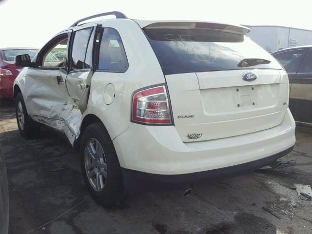 2FMDK38C47BB53304 - 2007 FORD EDGE SEL WHITE photo 3