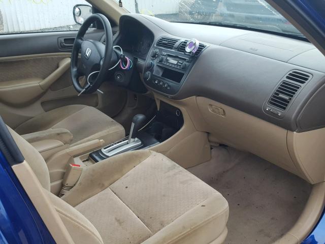 2HGES16364H638246 - 2004 HONDA CIVIC DX V BLUE photo 5