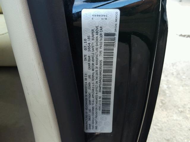 3VWPG3AG6AM035905 - 2010 VOLKSWAGEN NEW BEETLE 黑色 照片 10