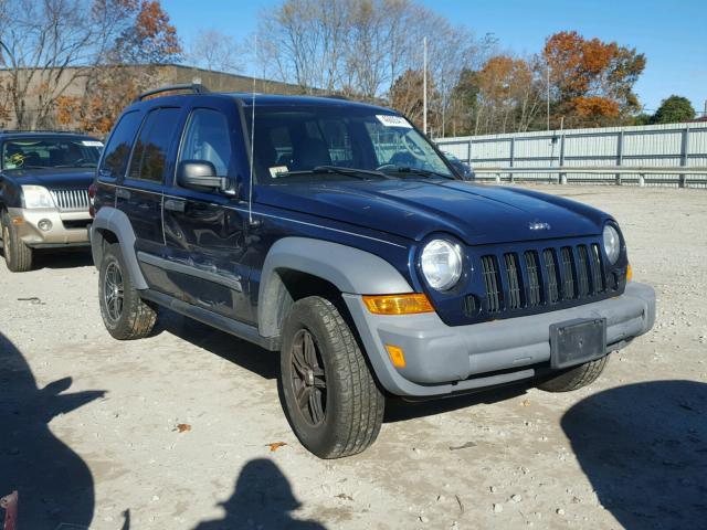 1J4GL48K76W110031 - 2006 JEEP LIBERTY SP BLUE photo 1