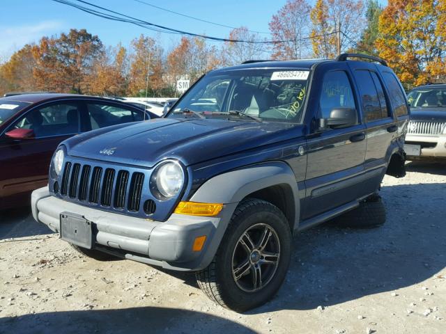1J4GL48K76W110031 - 2006 JEEP LIBERTY SP BLUE photo 2