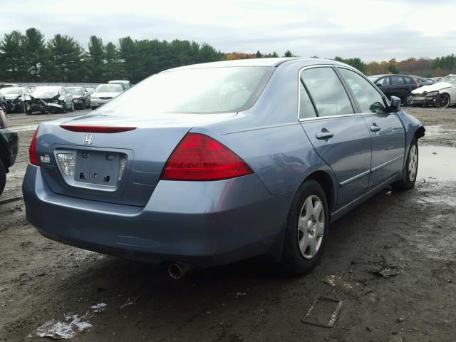 1HGCM564X7A025325 - 2007 HONDA ACCORD LX BLUE photo 4